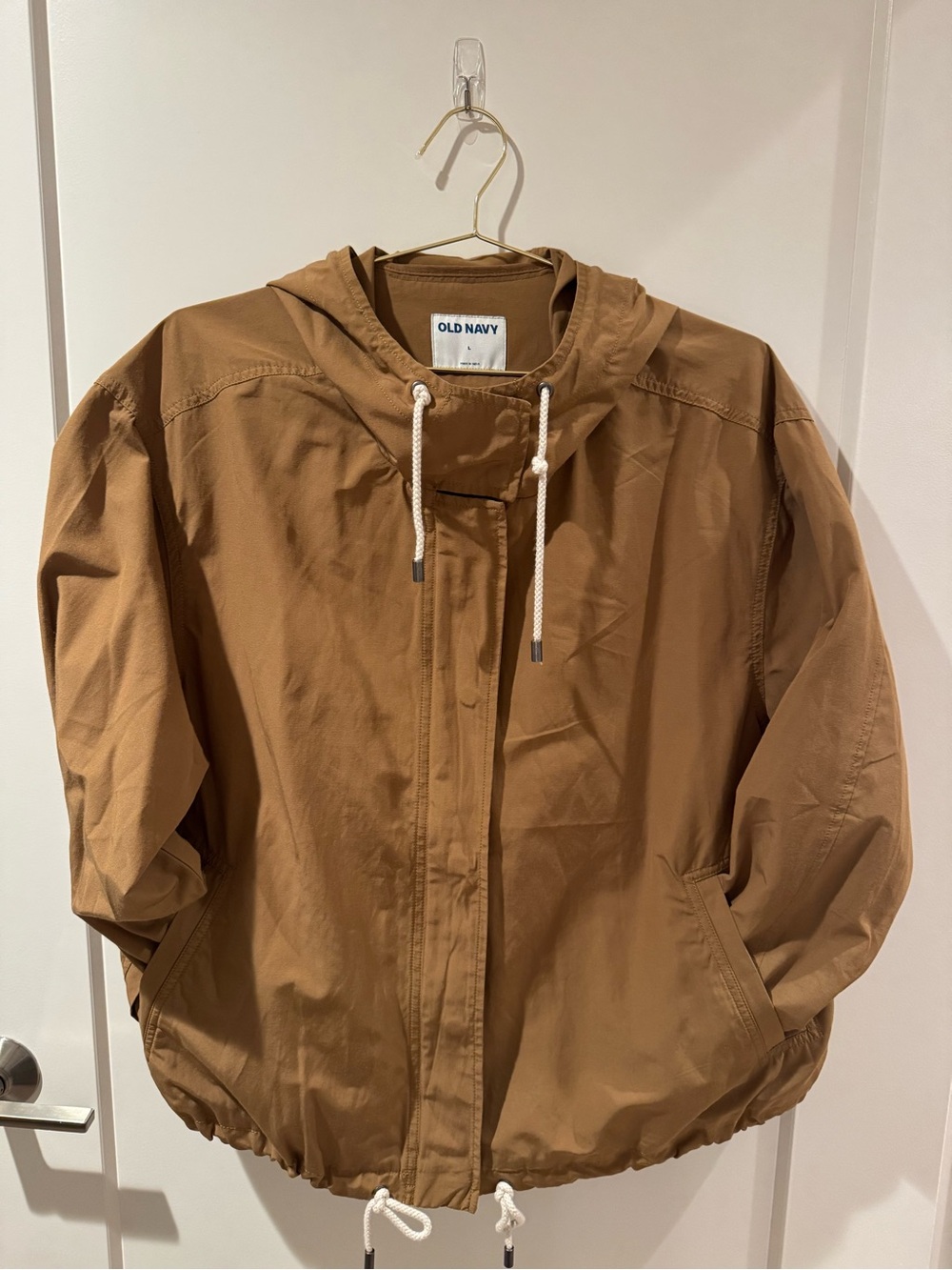 Old Navy Women’s Camel Hooded Windbreaker Jacket